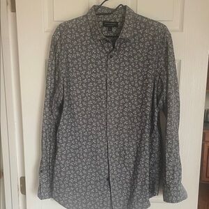 Banana Republic Charcoal Floral Shirt